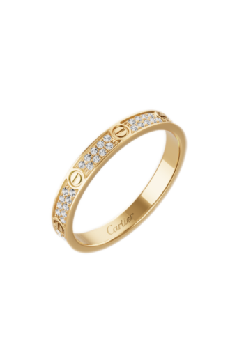 Cartier Love Ring Mini Model Paved Yellow Gold