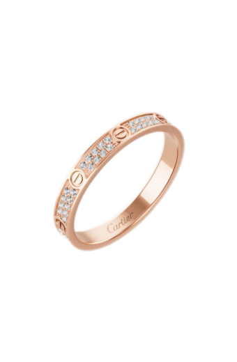 Cartier Love Ring Mini Model Paved Rose Gold