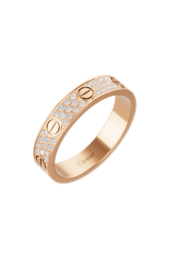 Cartier Love Ring Small Model Paved Rose Gold