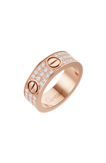 Cartier Love Ring Classic Model Paved Rose Gold