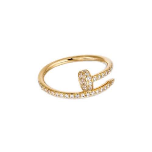 Cartier Juste un Clou Ring Small Model Semi-Paved Yellow Gold