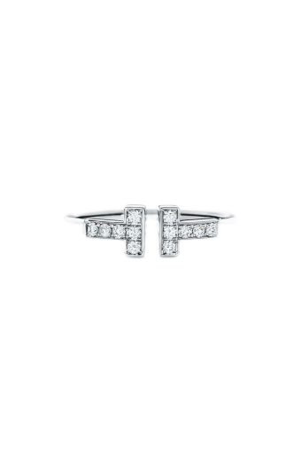 Tiffany & Co. T Wire Ring White Gold Diamonds