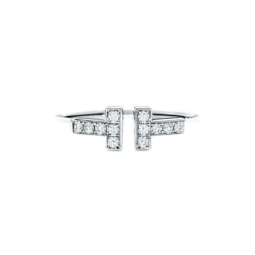 Tiffany & Co. T Wire Ring White Gold Diamonds