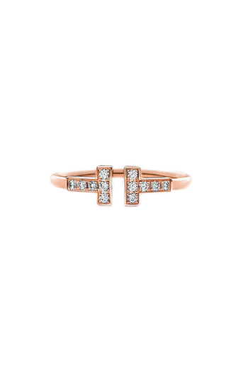 Tiffany & Co. T Wire Ring Rose Gold Diamonds