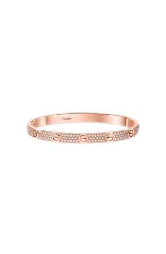Cartier Love Bracelet Medium Model Paved Rose Gold