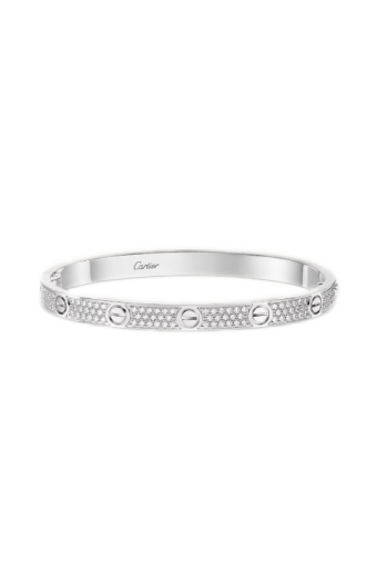 Cartier Love Bracelet Medium Model Paved White Gold