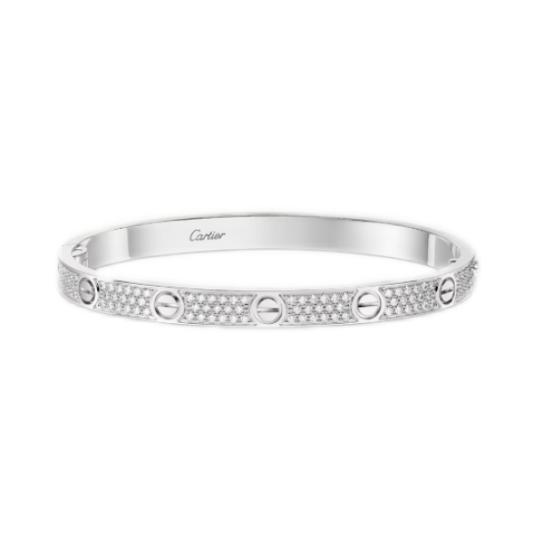 Cartier Love Bracelet Medium Model Paved White Gold