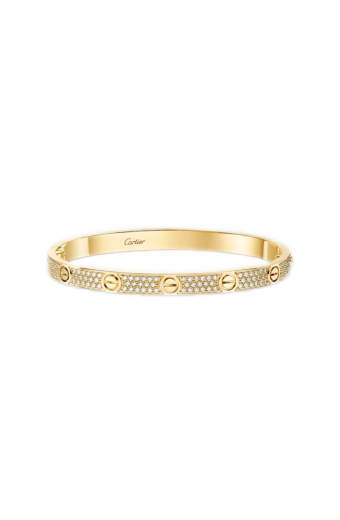 Cartier Love Bracelet Medium Model Paved Yellow Gold
