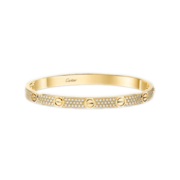 Cartier Love Bracelet Medium Model Paved Yellow Gold
