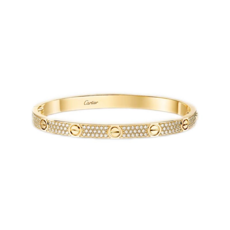 Cartier Love Bracelet Medium Model Paved Yellow Gold