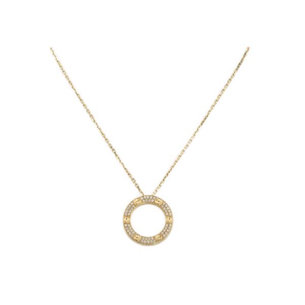 Cartier Love Necklace Paved Diamonds Yellow Gold