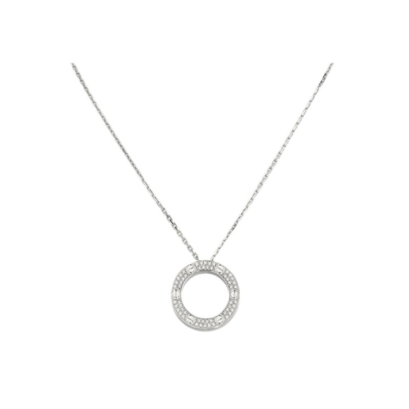 Cartier Love Necklace Paved Diamonds White Gold