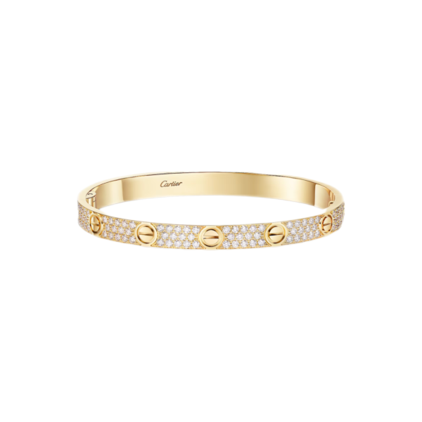 Cartier Love Bracelet Classic Model Paved Yellow Gold