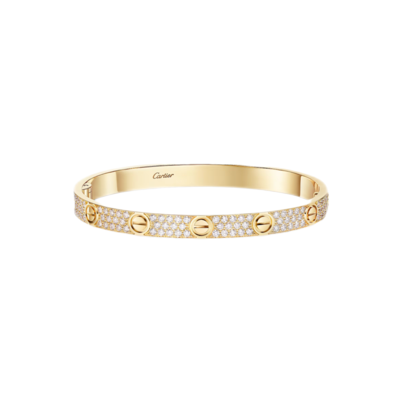Cartier Love Bracelet Classic Model Paved Yellow Gold