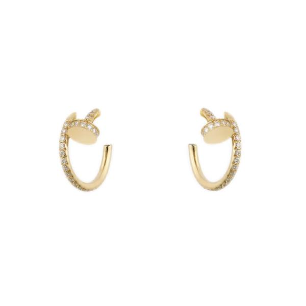 Cartier Juste Un Clou Hoop Earrings Small Model Yellow Gold Diamonds