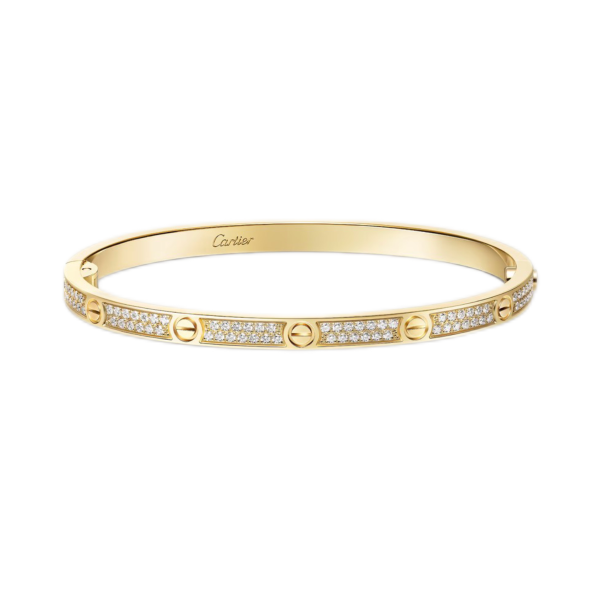 Cartier Love Bracelet Small Model Paved Yellow Gold