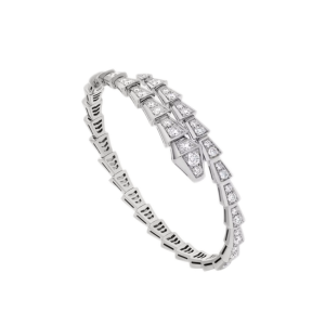 Bvlgari Serpenti Viper Bracelet White Gold Full Pave Diamonds 