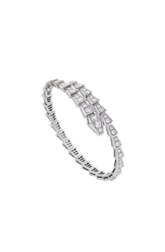 Bvlgari Serpenti Viper Bracelet White Gold Full Pave Diamonds 