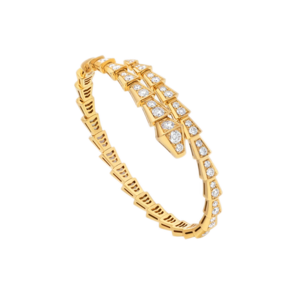 Bvlgari Serpenti Viper Bracelet Yellow Gold Full Pave Diamonds 