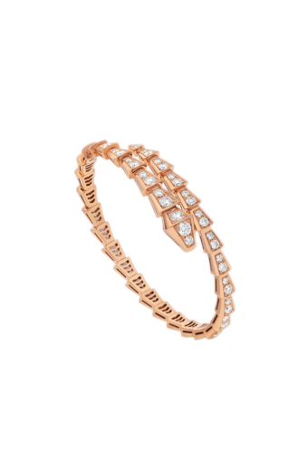 Bvlgari Serpenti Viper Bracelet Rose Gold Full Pave Diamonds 