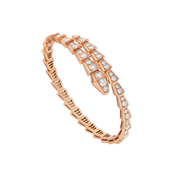 Bvlgari Serpenti Viper Bracelet Rose Gold Full Pave Diamonds 