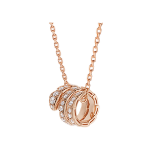 Bvlgari Serpenti Viper Necklace Rose Gold Diamonds 