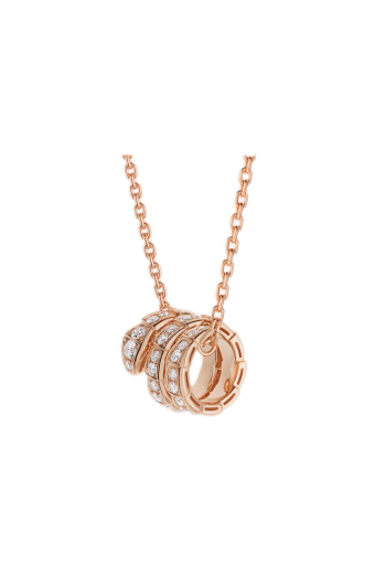 Bvlgari Serpenti Viper Necklace Rose Gold Diamonds 