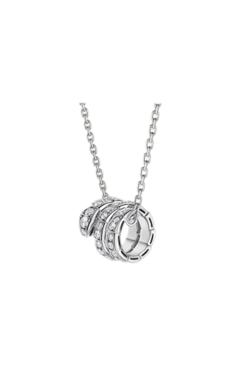 Bvlgari Serpenti Viper Necklace White Gold Diamonds 