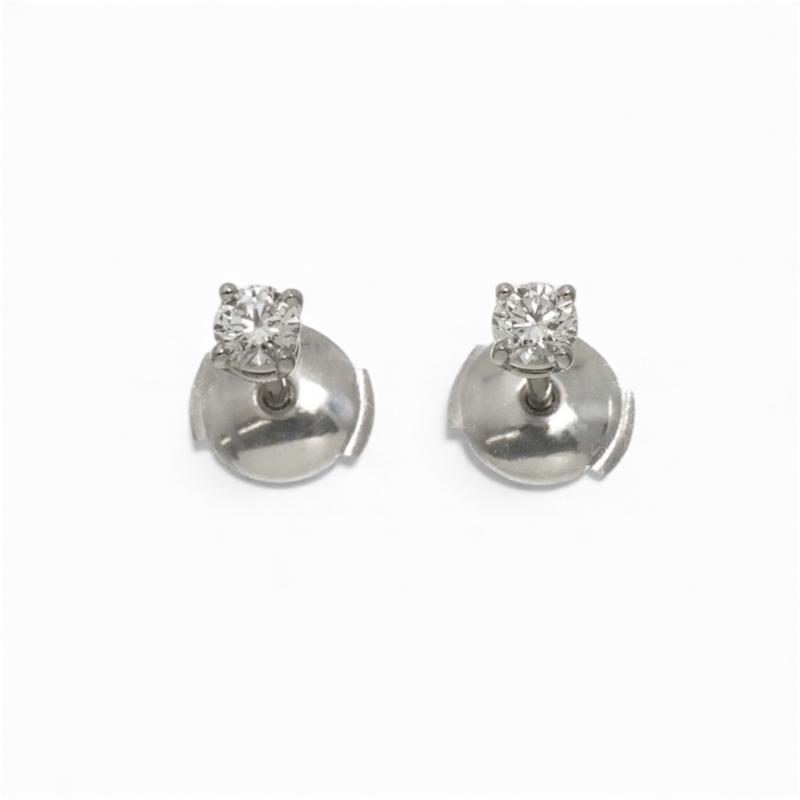 Tiffany & Co. Solitaire Diamond 0.18ct Platinum Earrings